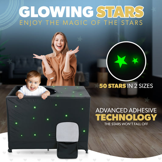 Crib Blackout Cover with Glowing Stars