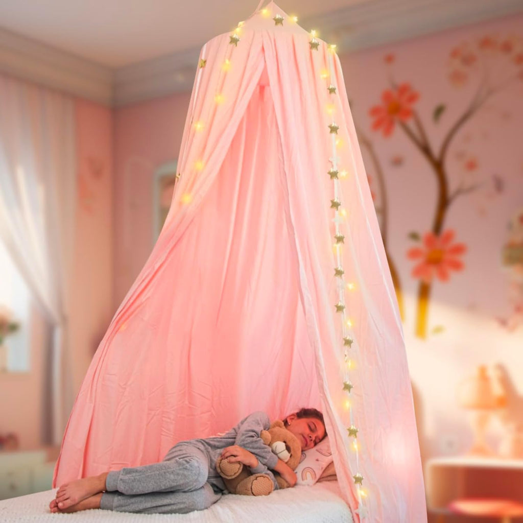 Fabric Bed Canopy, Pink