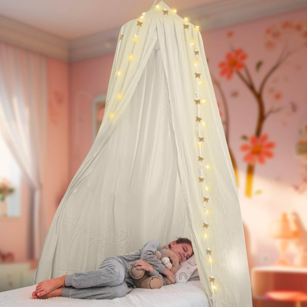 Fabric Bed Canopy, Gray