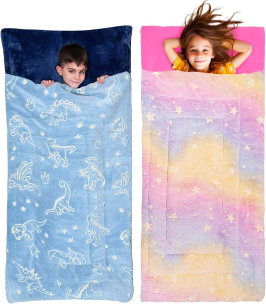 The Ultimate Bundle - Dinosaur Sleeping Bag & Rainbow Sleeping Bag