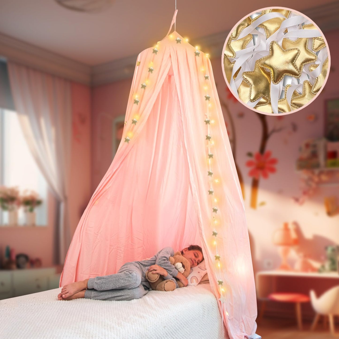 Pink Canopy with Lights