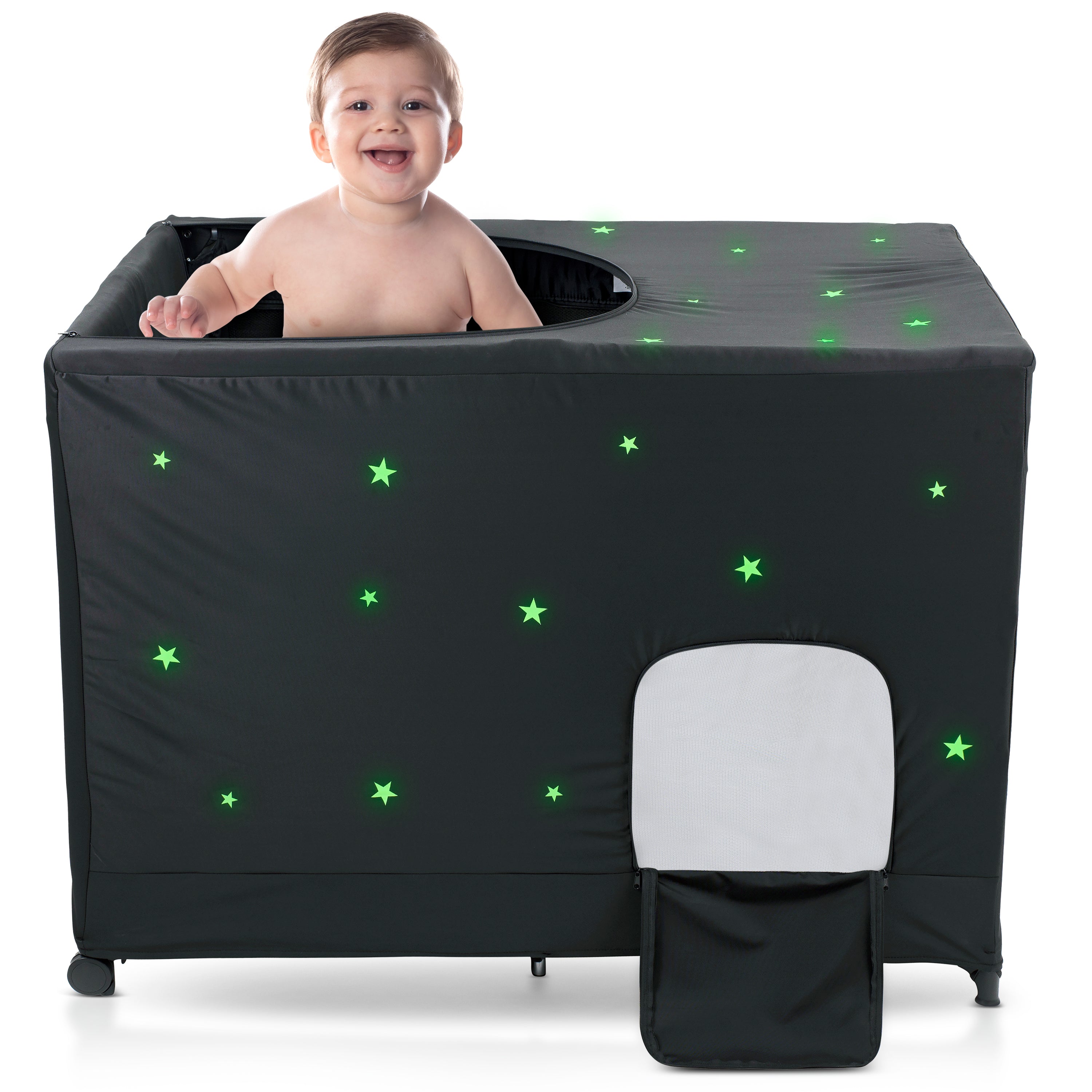 Crib Blackout Cover with Glowing Stars Bollepo