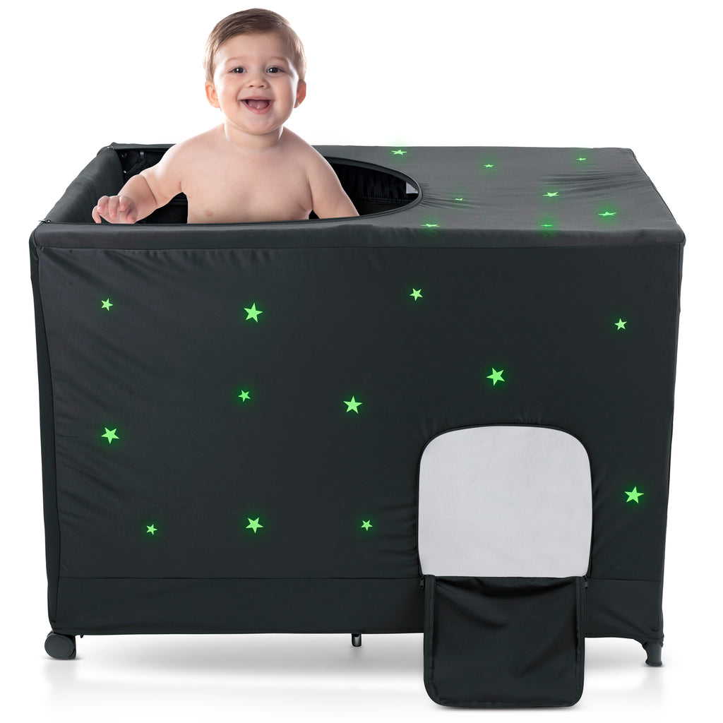 Crib Blackout Cover with Glowing Stars